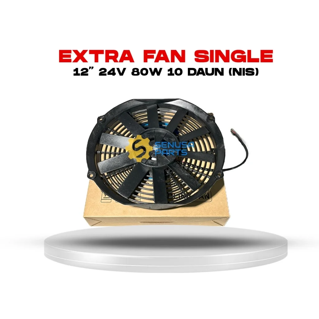 Extra Fan Cooling Fan AC Mobil Universal 10 Daun 8W 12” 12V, 12" 24V, 10'' 12V - Original NIS