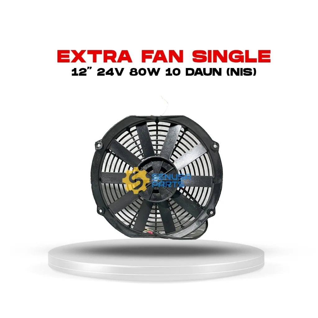 Extra Fan Cooling Fan AC Mobil Universal 10 Daun 8W 12” 12V, 12" 24V, 10'' 12V - Original NIS