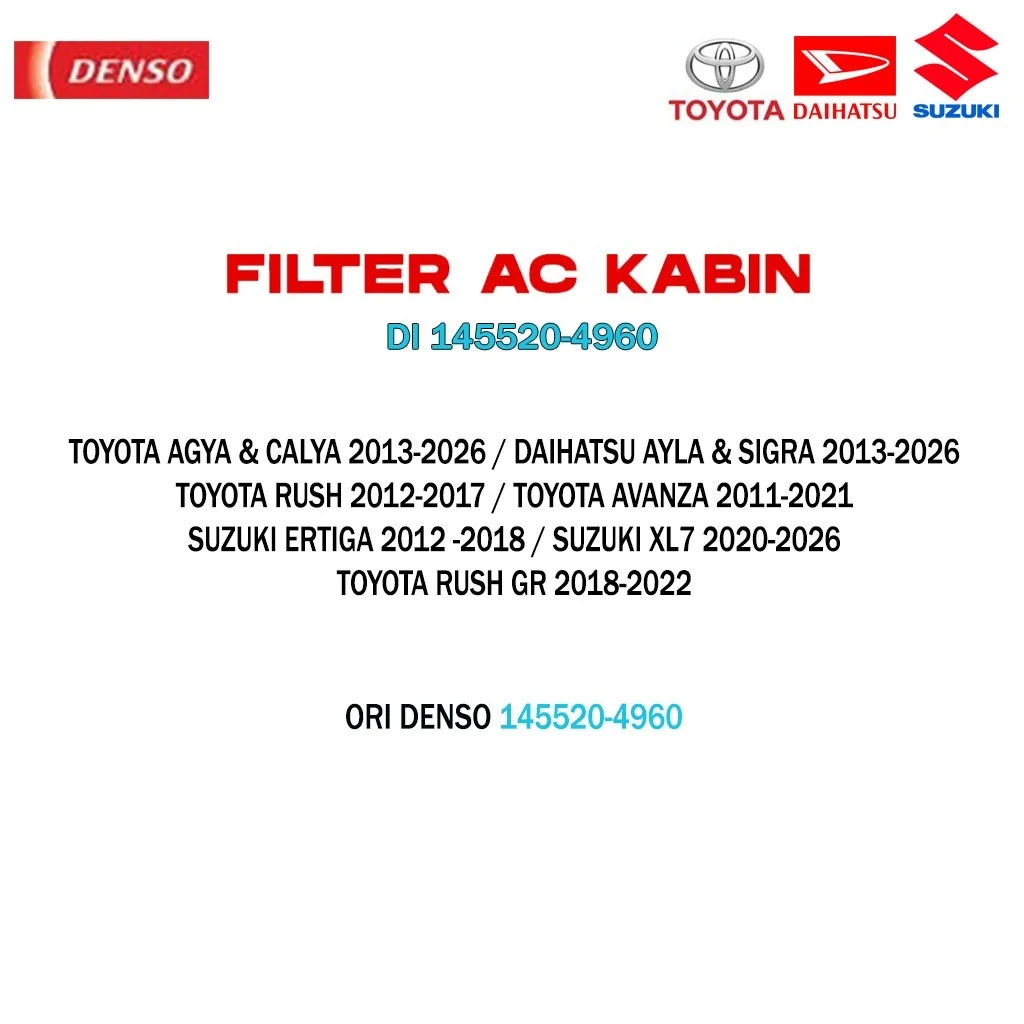 Filter AC Kabin Avanza Xenia Calya Sigra Agya Ayla Ori Denso DI145520-4960