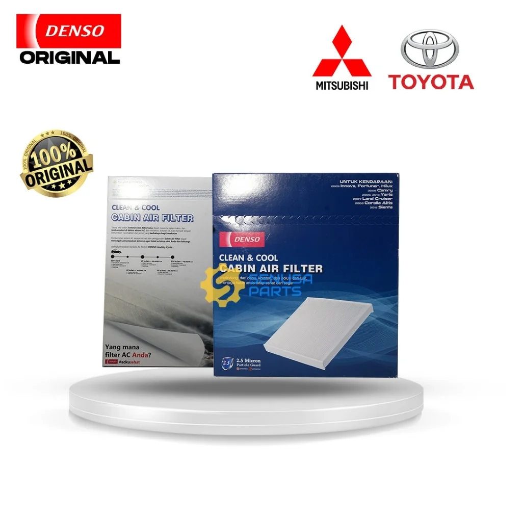 Filter Kabin AC Original Denso Innova/Fortuner/Hilux (2004-2015), Hiace (2005-2015), Camry (2006-2015) , Yaris (2006-2015), Land Cruiser (2007-2012) ,Lexus RX (2009-2012), Vios (2005-2016), Altis (2008) , Sienta (2016). Alphard ( 2008-2015 ) 145520-2370