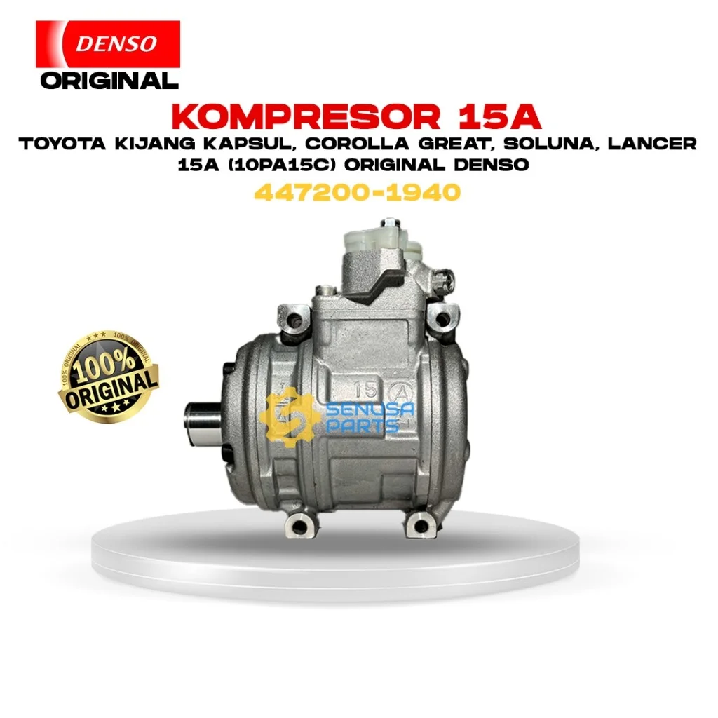 Kompresor 15A (10PA15C) Toyota Kijang Kapsul, Corolla Great, Soluna, lancer, Panther Original Denso 447200-1940