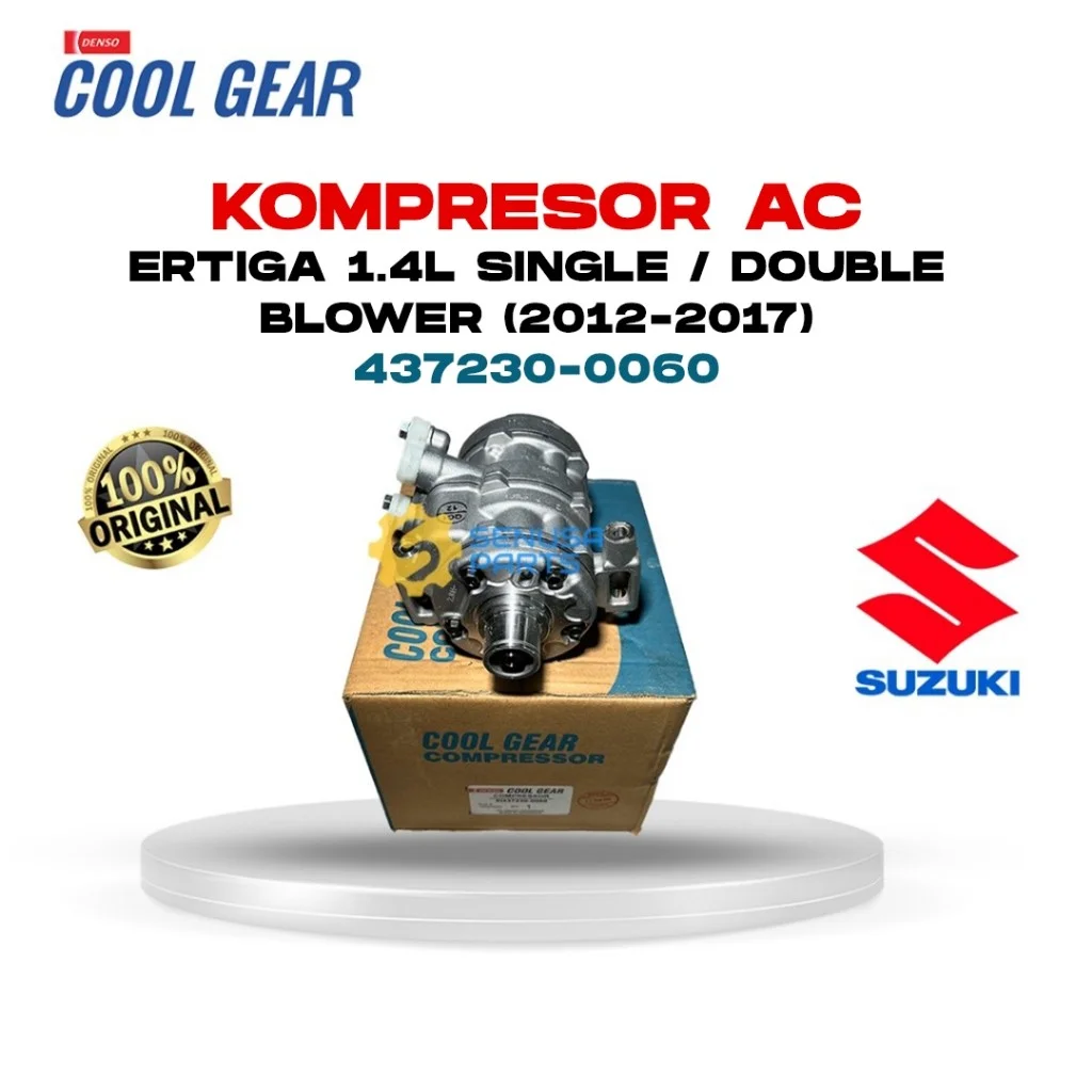 Kompresor AC Ertiga Single/Double Blower (2012-2017) 1.4L - K14B YL8 Original Denso Cool Gear 437230-0060