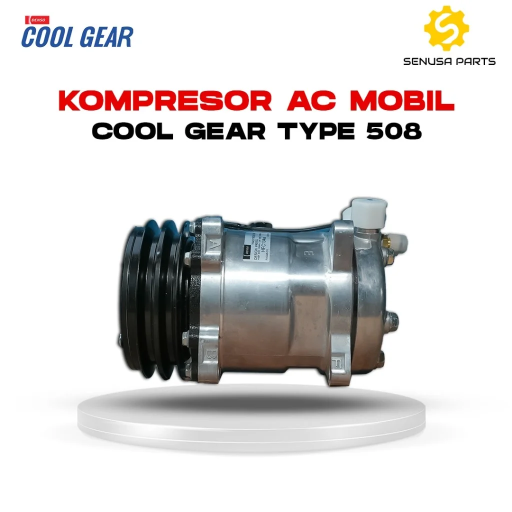 Kompresor AC Mobil 508 Denso Cool Gear Asli 12 Volt / 24 Volt