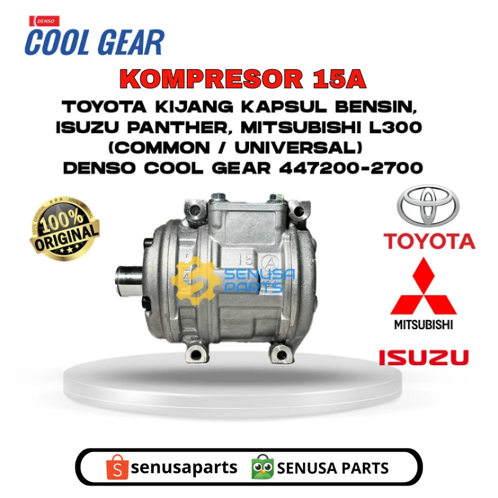 Kompresor AC Mobil Kijang Isuzu Panther, Mitsubishi L300 Original Denso 447200-2700