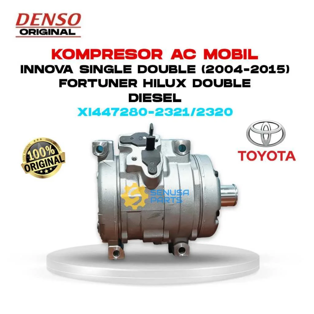 Kompresor AC Mobil Toyota Innova Single Double Diesel (2004-2015), Fortuner Hilux Double Diesel Original Denso XI447280-2321