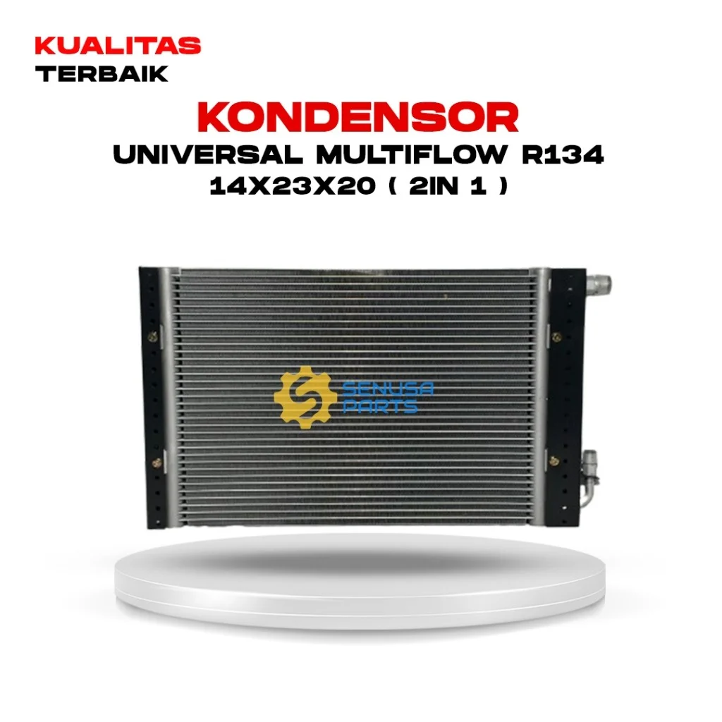 Kondensor AC Mobil Elf Truk 14x23x20 Universal Multiflow R134 (2IN1) Kualitas Terbaik