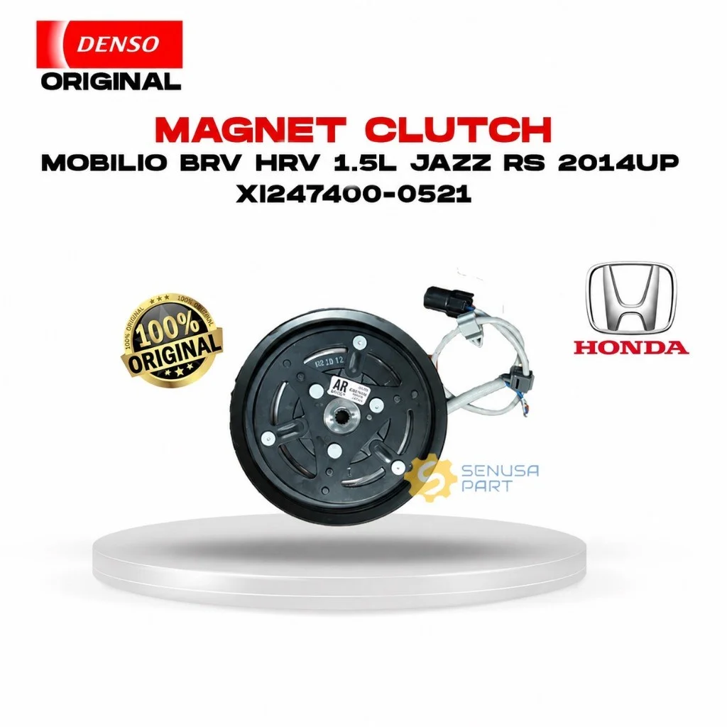 Magnet Clutch Pully AC Mobil Honda Mobilio BRV HRV 1.5L Jazz RS 2014 up - Original Denso XI247400-0521