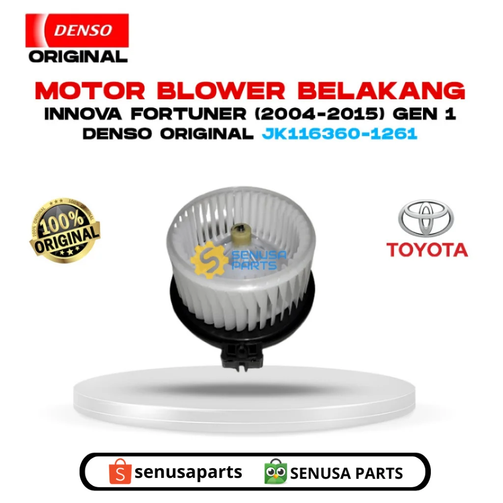 Motor Blower + Resistor Belakang Toyota Innova Fortuner (2004-2015) 1st Gen Denso Original JK116360-1261
