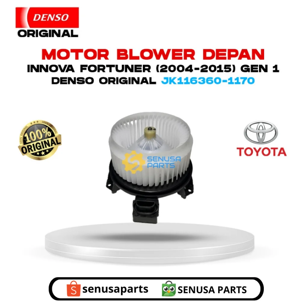 Motor Blower + Resistor Depan Toyota Innova Fortuner (2004-2015) 1st Gen Denso Original JK116360-1170