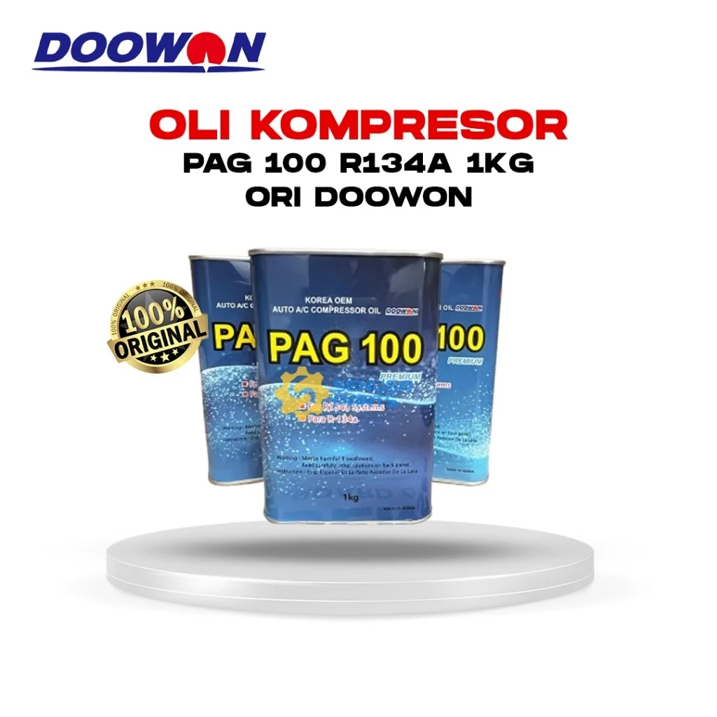 Oli Kompresor AC Mobil PAG 100 Compressor Oil Premium R134a 1KG Doowon Original Korea