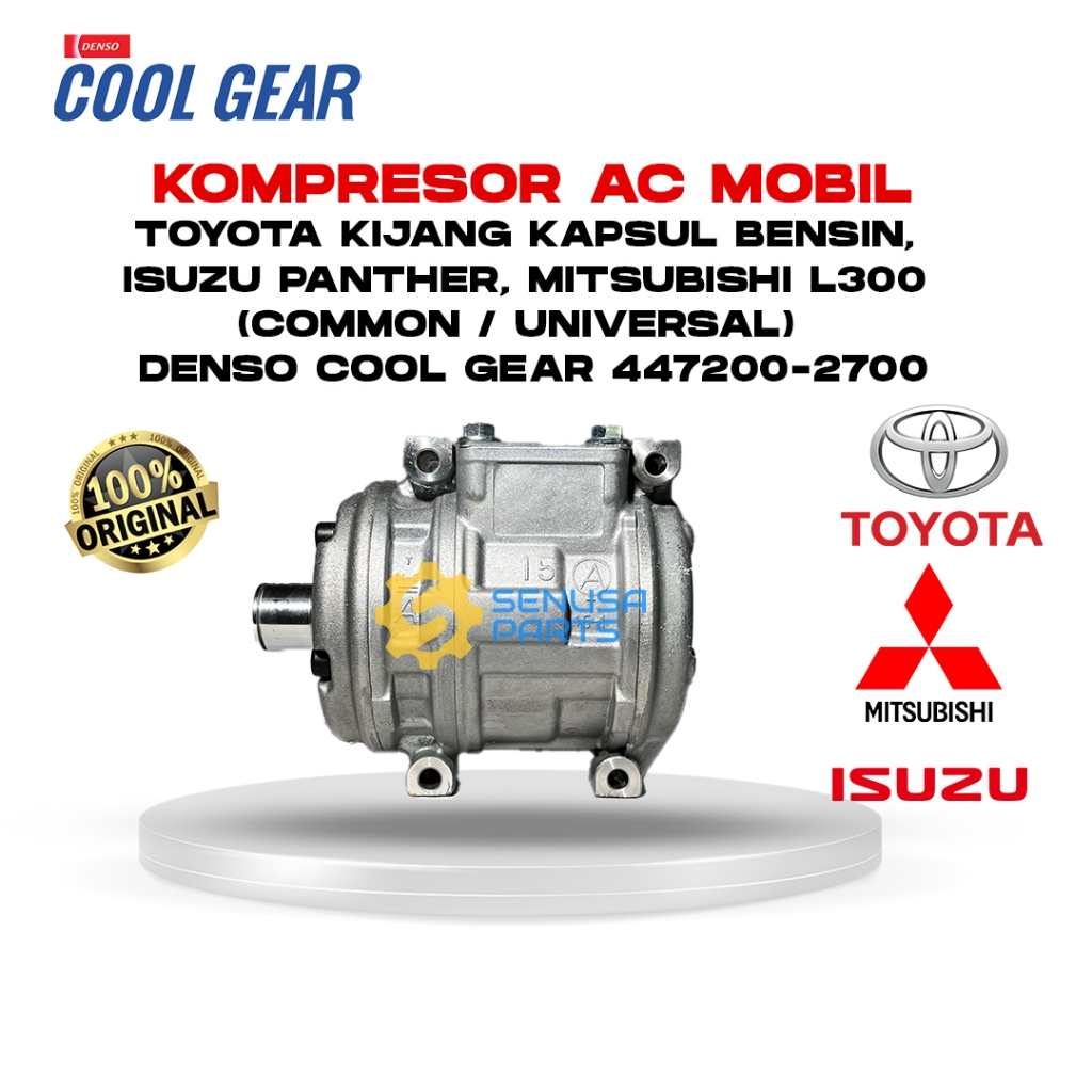 Kompresor AC Mobil Kijang Kapsul Diesel, Corolla Altis 2000-2006 Original Denso Cool Gear 447200-2740